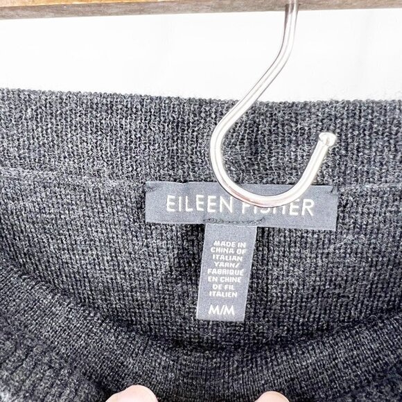 ✅ Eileen Fisher Merino Wool Pencil Skirt with Grosgrain Ribbon Size Medium Black - Picture 3 of 5